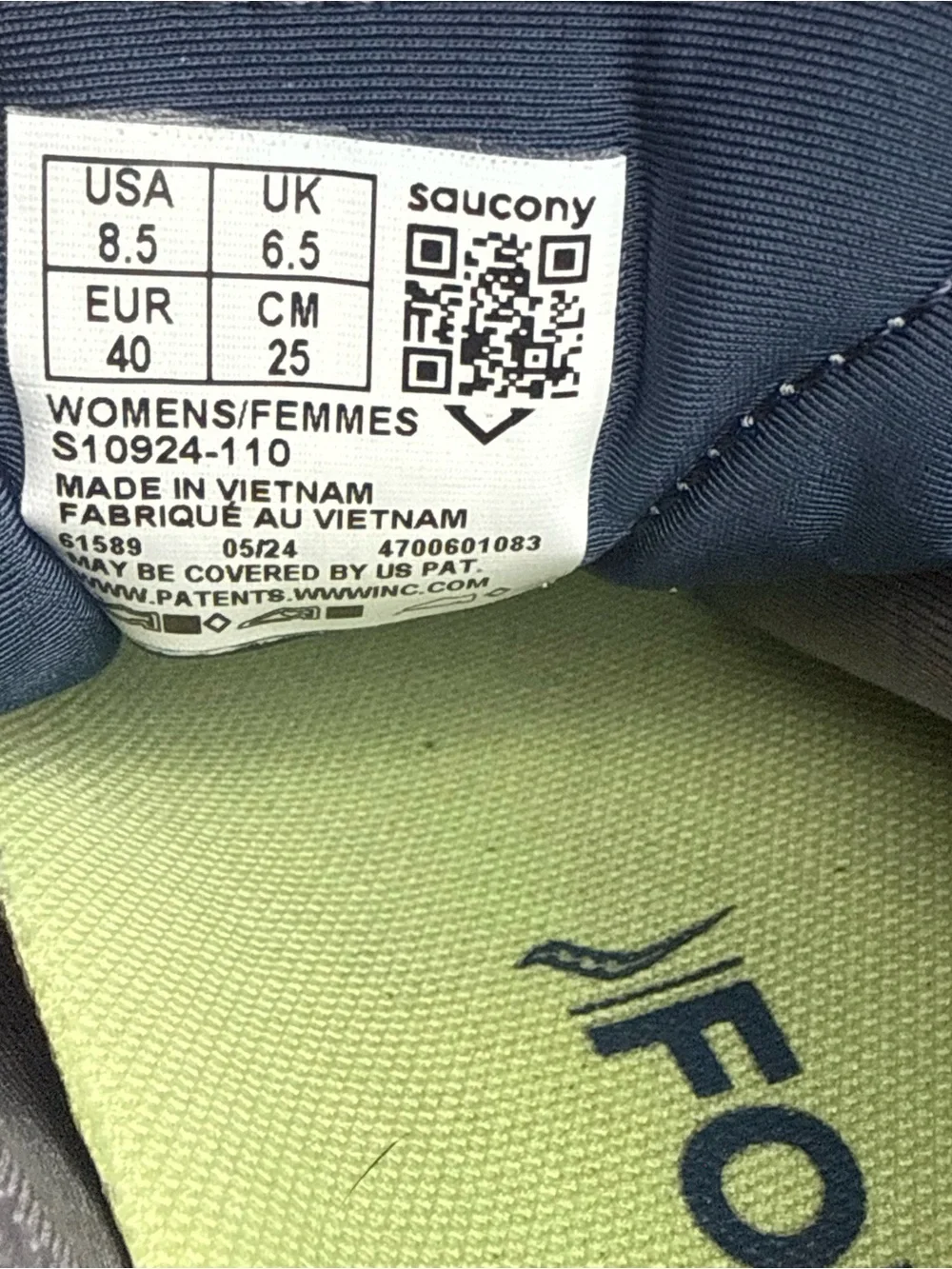 Saucony Ride 17 Running Shoes in Purple Navy Lime Green Women's 8.5